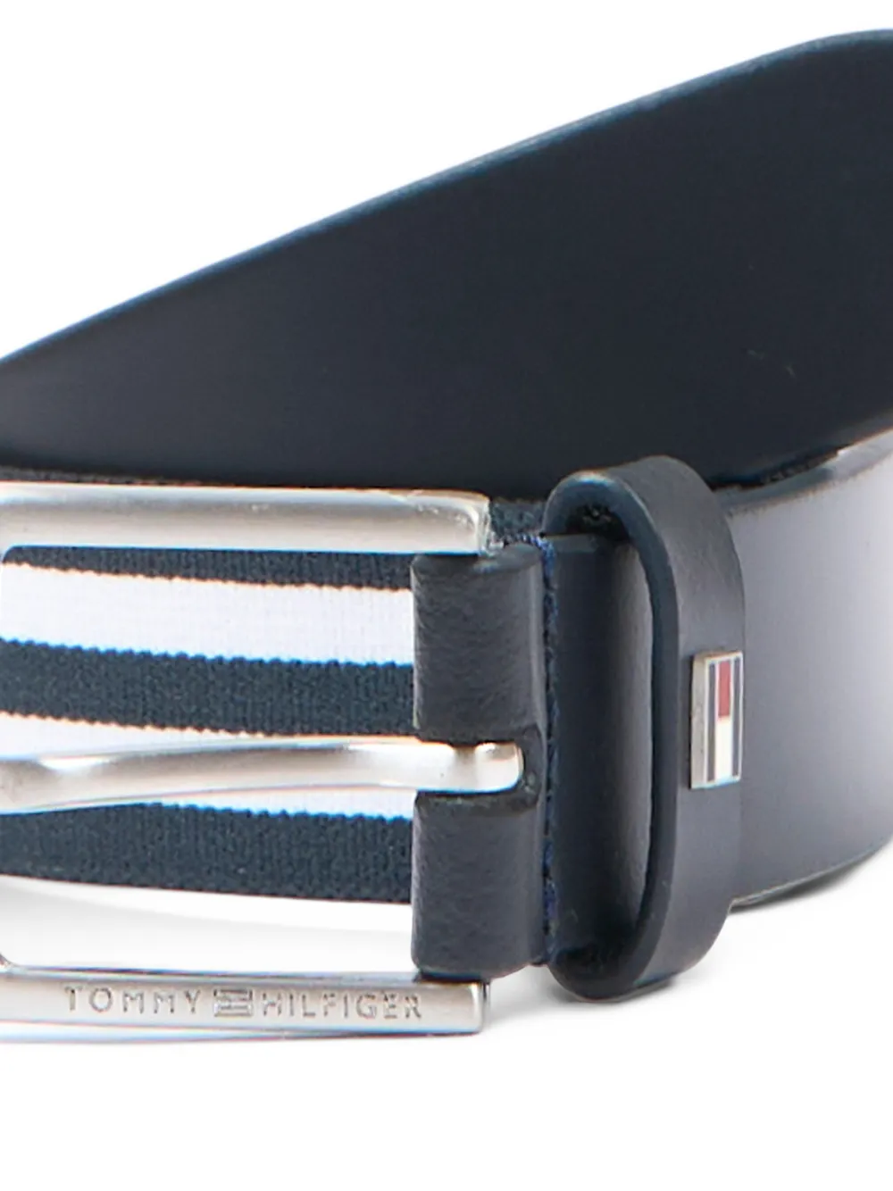 Tommy Hilfiger Junior Gestreepte riem met gespsluiting Blauw