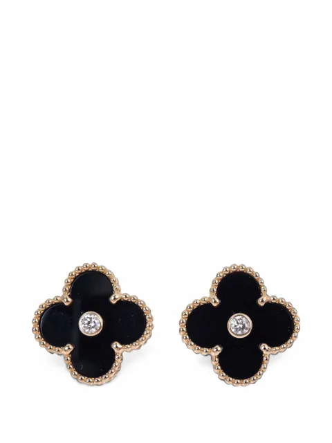 Van Cleef & Arpels Vintage Vintage Alhambra onyx earrings