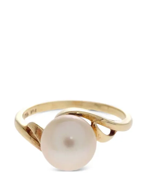 Mikimoto pearl crossover ring