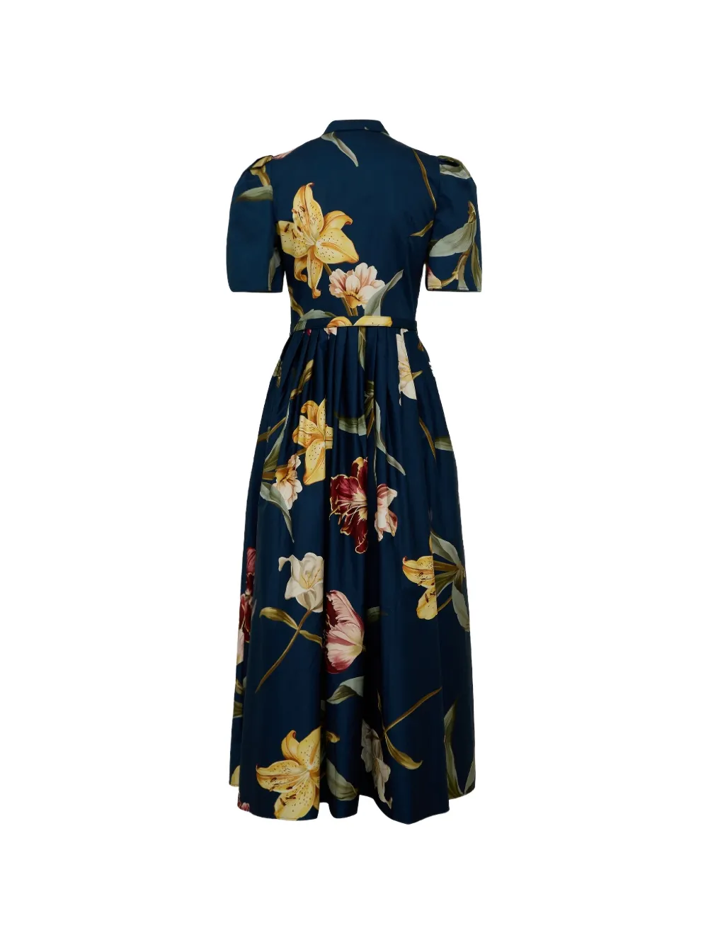 Leo Lin Bianca floral-print midi dress Blauw