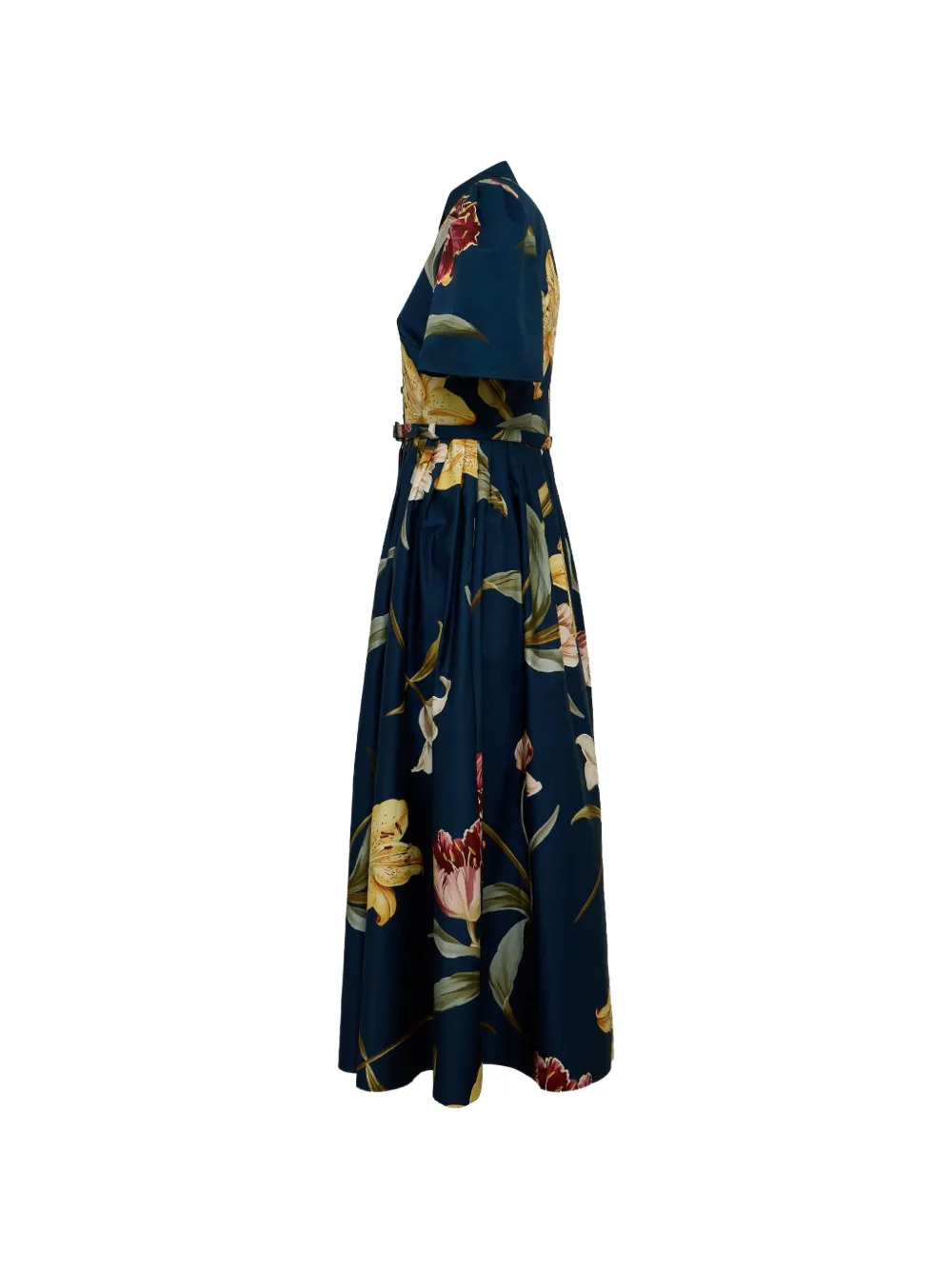 Leo Lin Bianca floral-print midi dress Blauw
