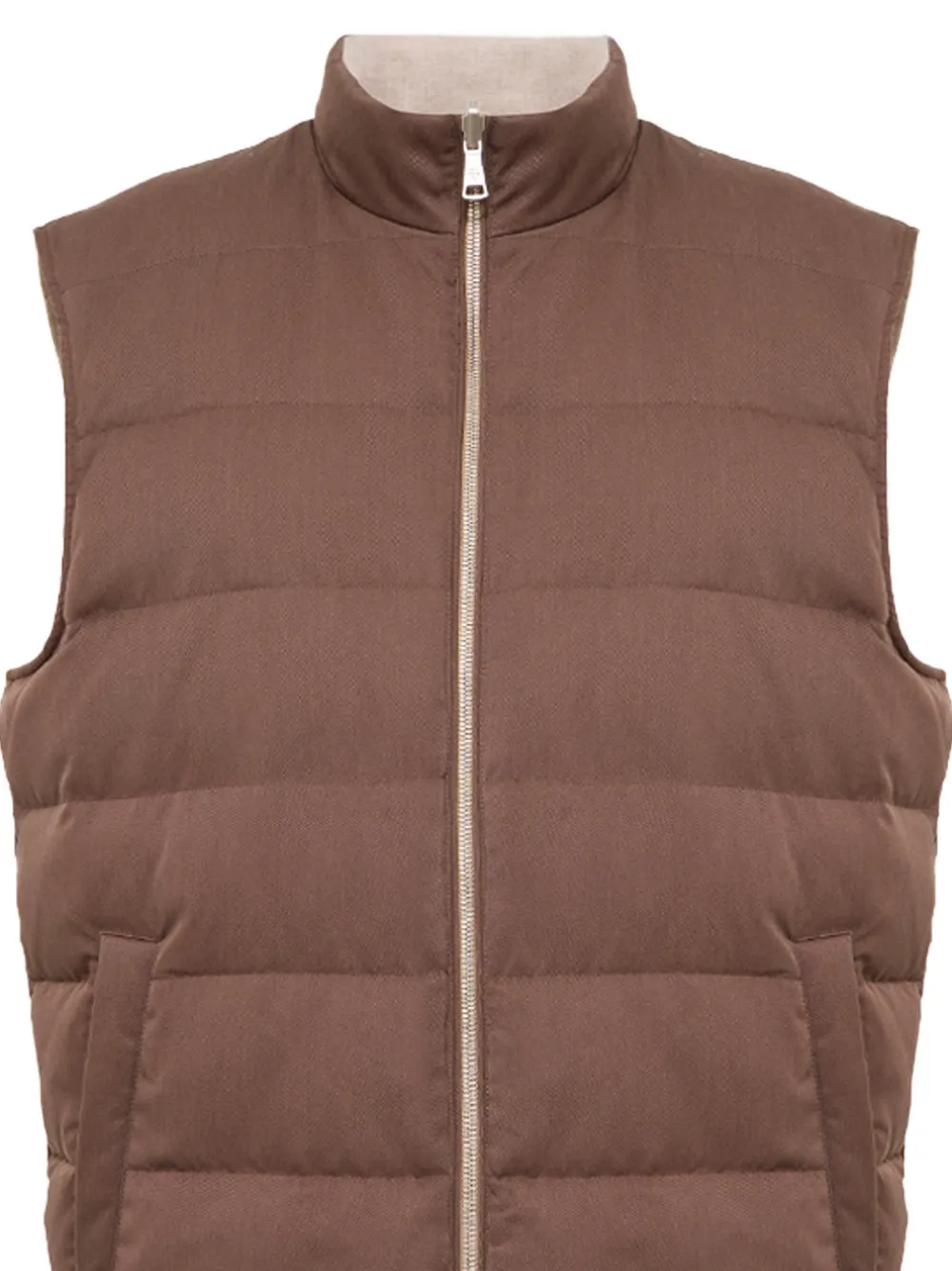 Eleventy reversible quilted gilet Bruin