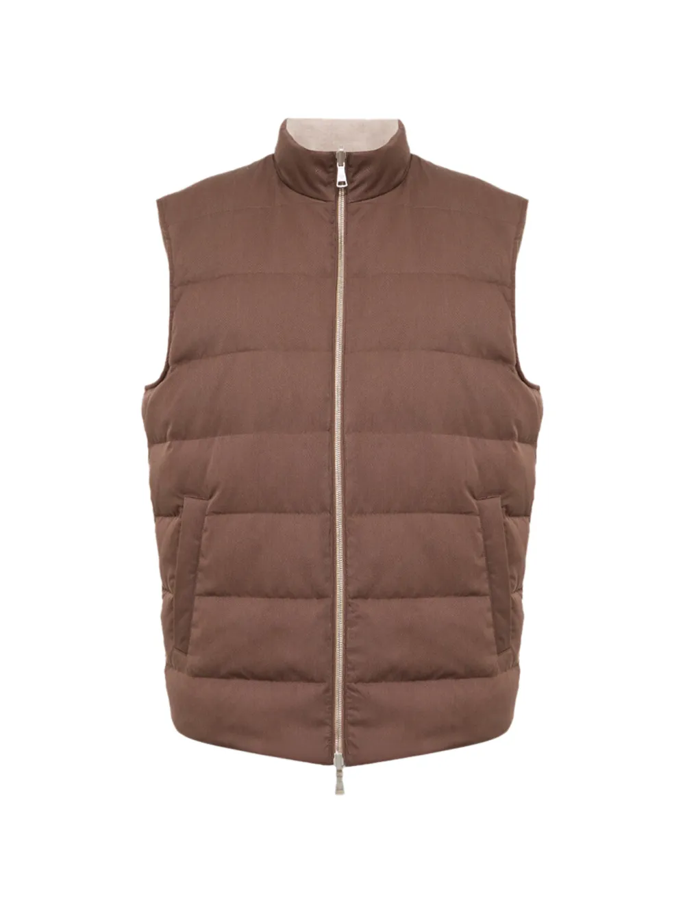 Eleventy reversible quilted gilet Bruin