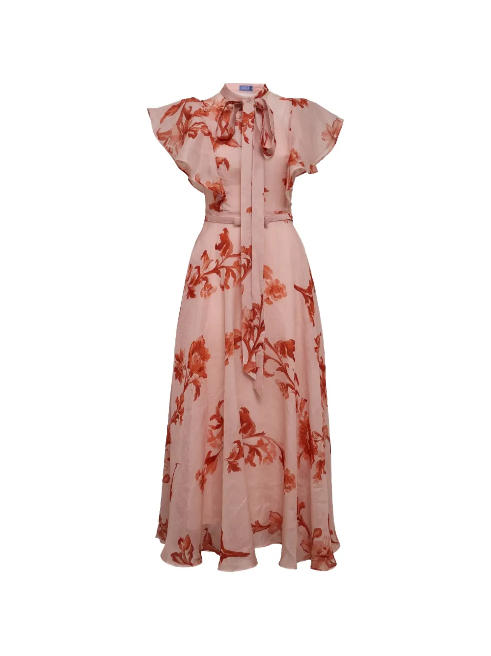 Leo Lin Elsie jurk met bloemen-print en vlindermouwen Roze