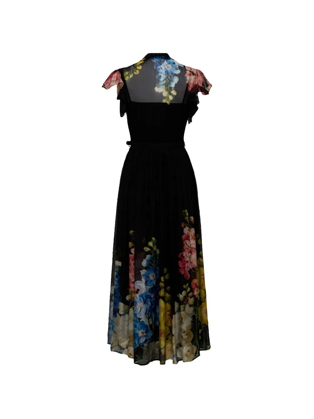 Leo Lin Grace midi-jurk met bloemenprint Zwart