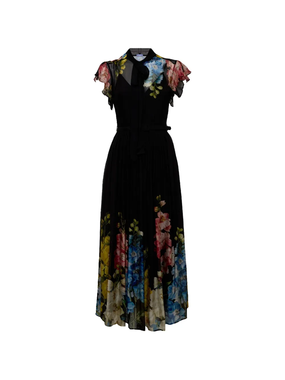 Leo Lin Grace midi-jurk met bloemenprint Zwart
