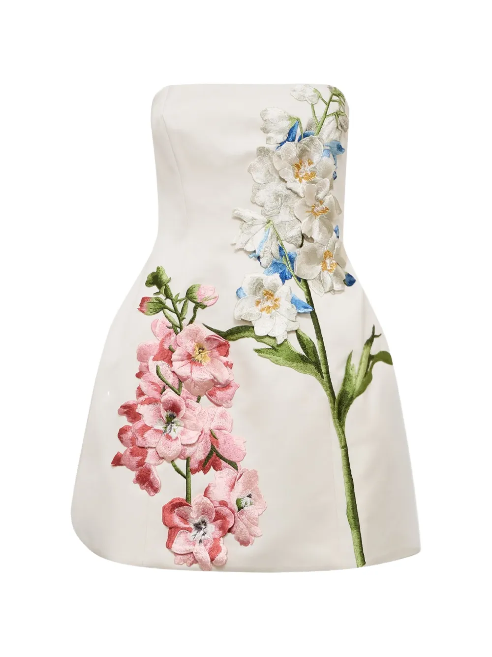 Leo Lin Abito corto Roselle con ricamo floreale - Bianco