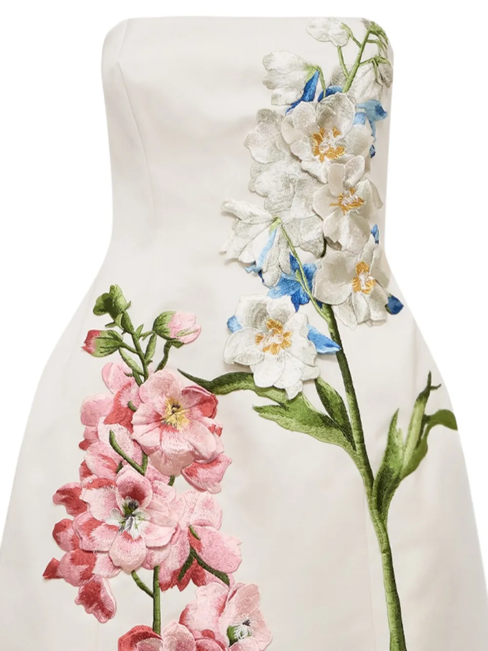 Leo Lin Roselle mini-jurk met geborduurde bloemen Wit