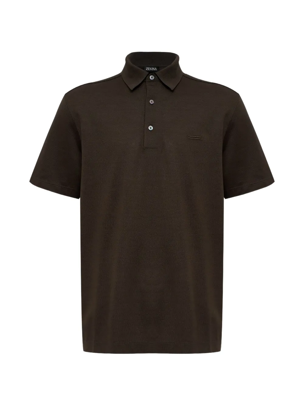 Zegna piqué cotton polo shirt Groen