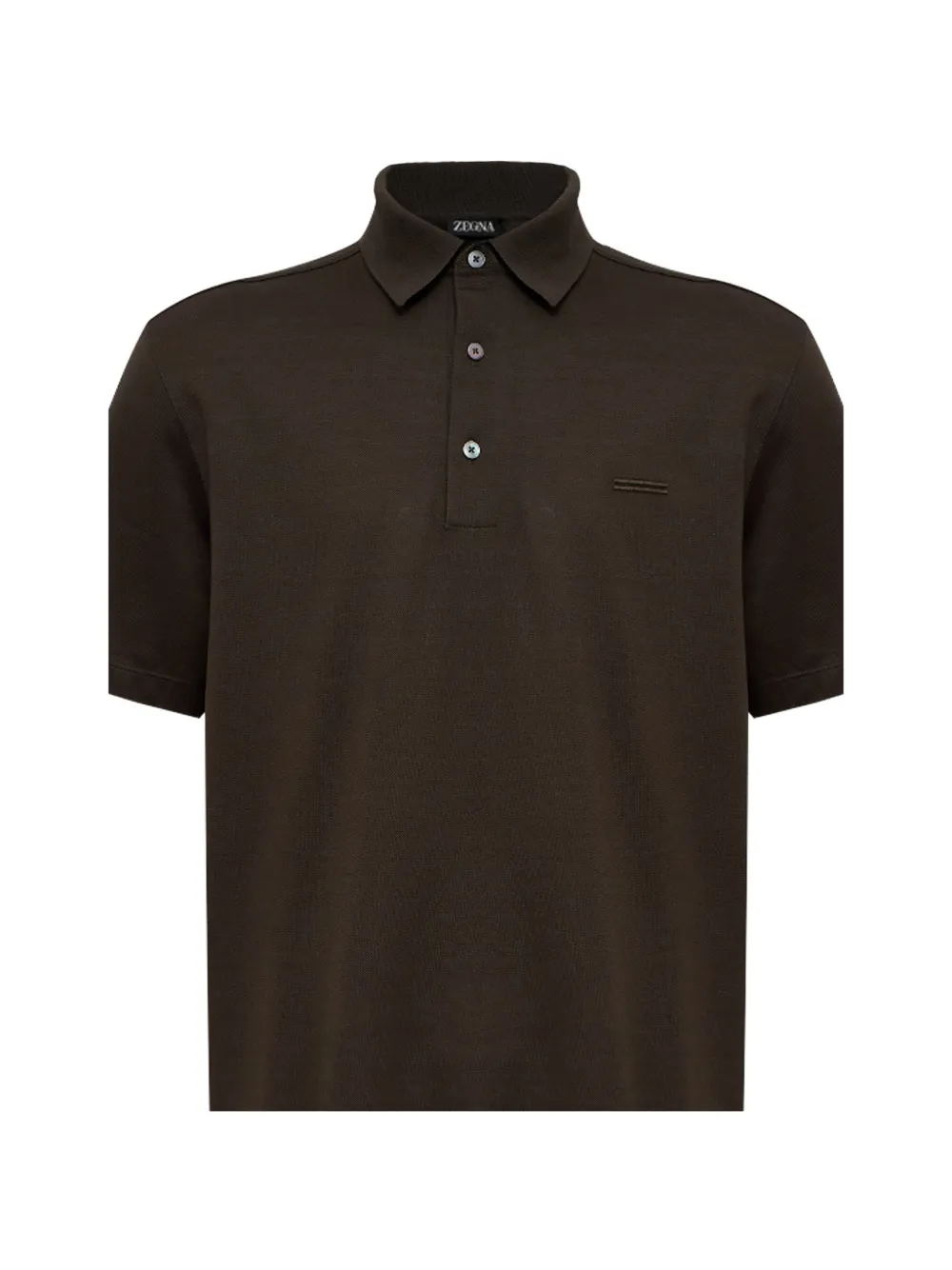 Zegna piqué cotton polo shirt Groen