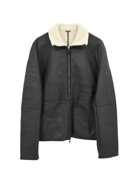 Hermès Pre-Owned shearling-collar leather jacket