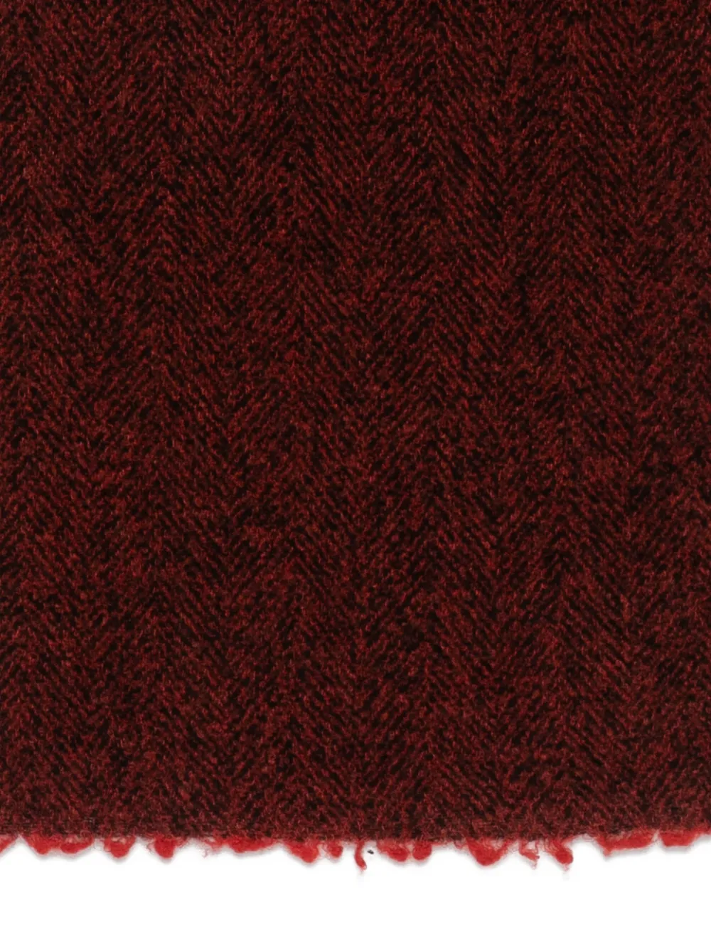 Faliero Sarti Resky herringbone-pattern frayed-edge scarf Rood