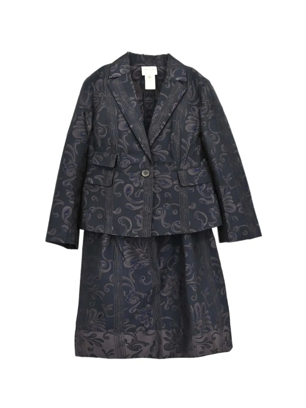 Celine Pre-Owned floral-jacquard skirt suit - Blau