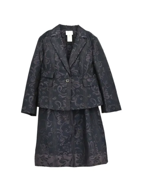 Celine Pre-Owned traje de falda con motivo floral en jacquard
