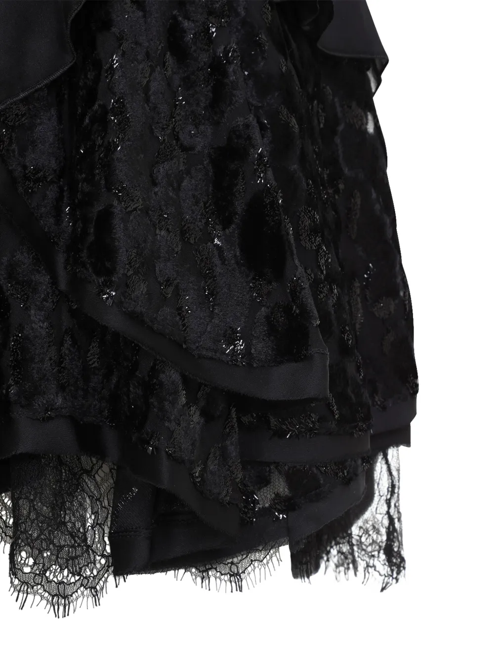 Roberto Cavalli lace-trim tiered mini dress Zwart