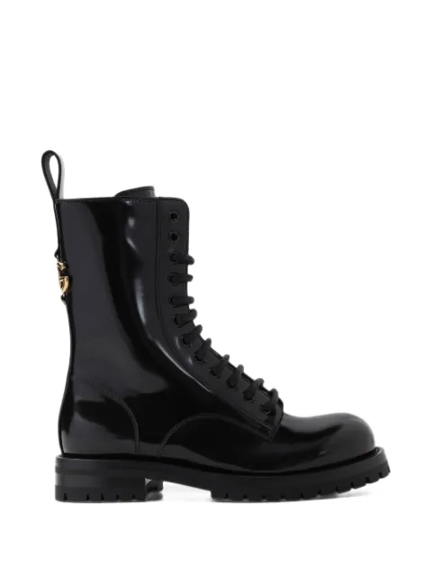 Dolce & Gabbana lace-up logo-plaque boots