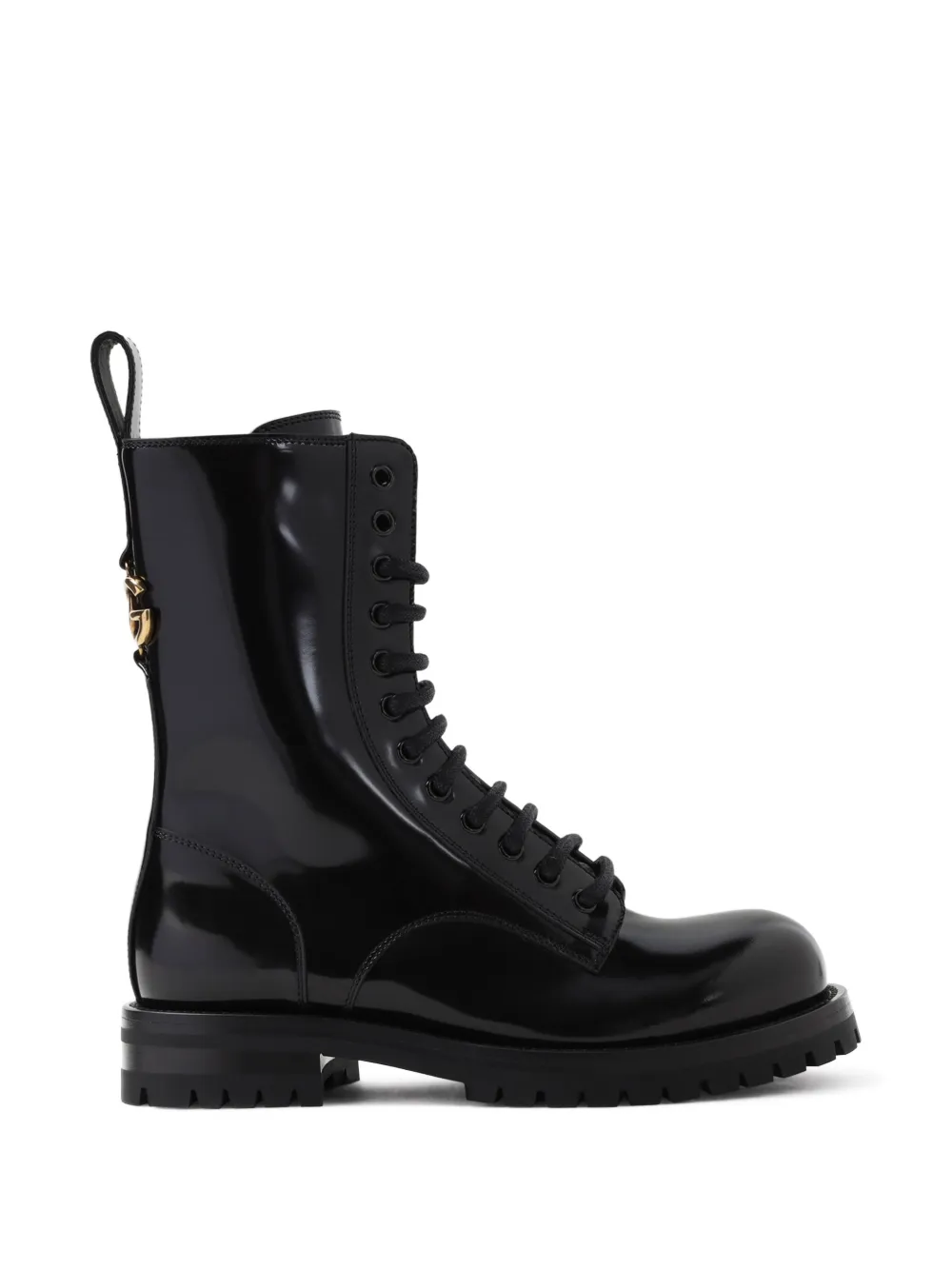 Dolce & Gabbana lace-up logo-plaque boots - Black