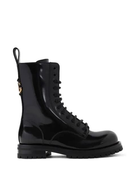 Dolce & Gabbana botas con agujetas y placa del logo