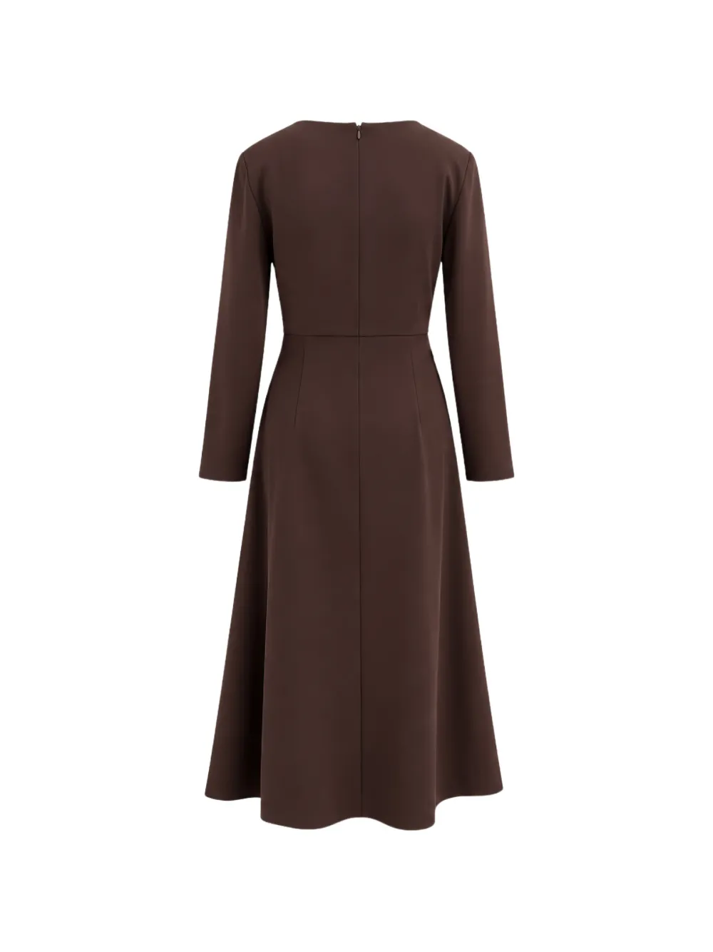Liviana Conti ruffled long-sleeve midi dress Bruin