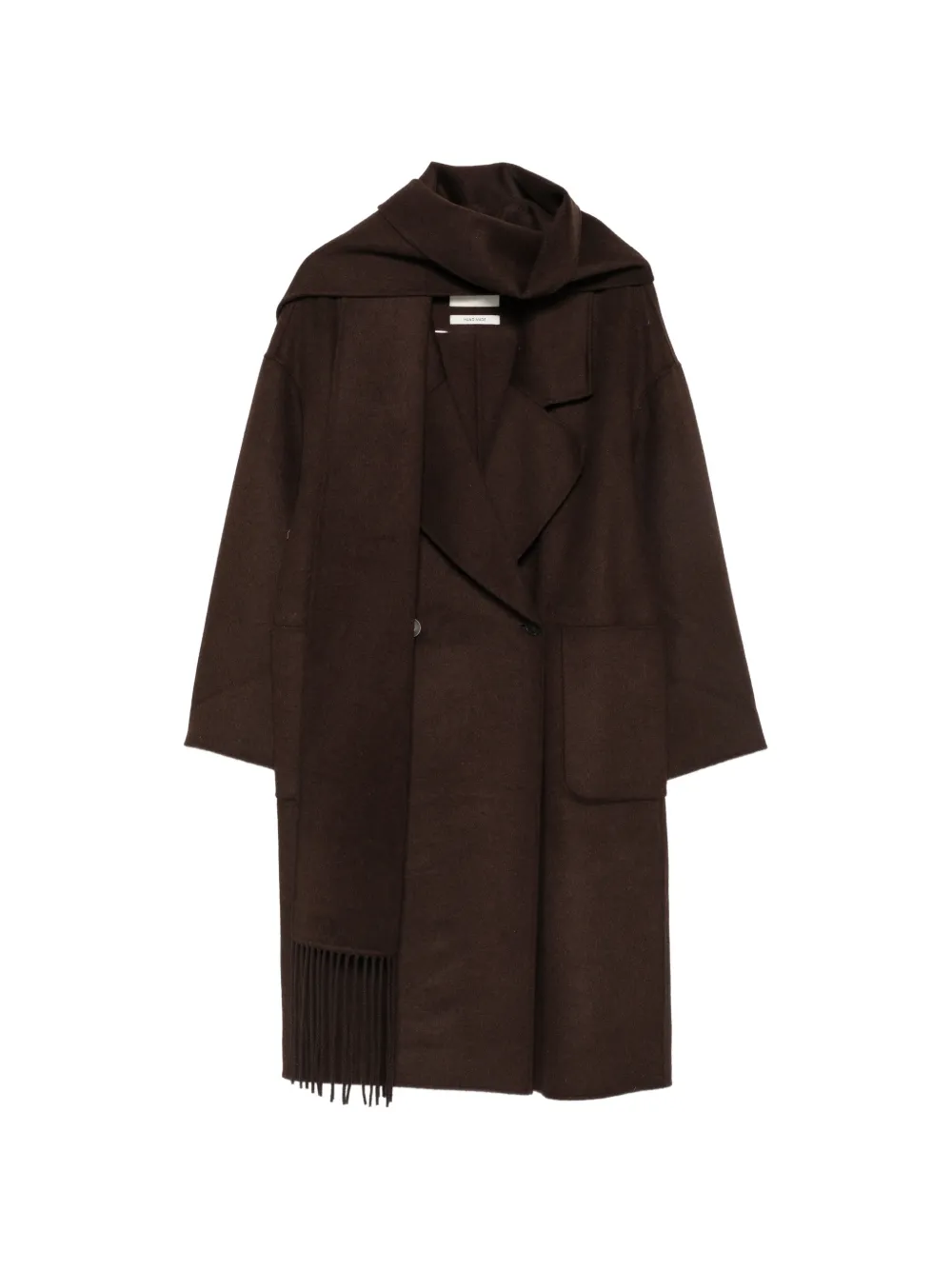 VICOLO fringed-hem coat - Braun