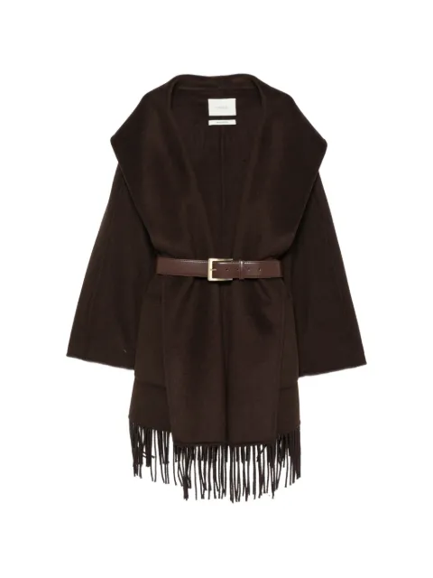 VICOLO fringed-hem coat