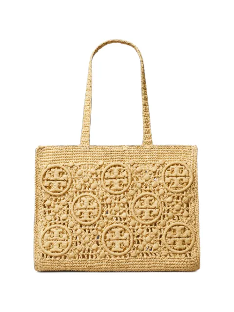 Tory Burch Bolsa tote de crochê com monograma T