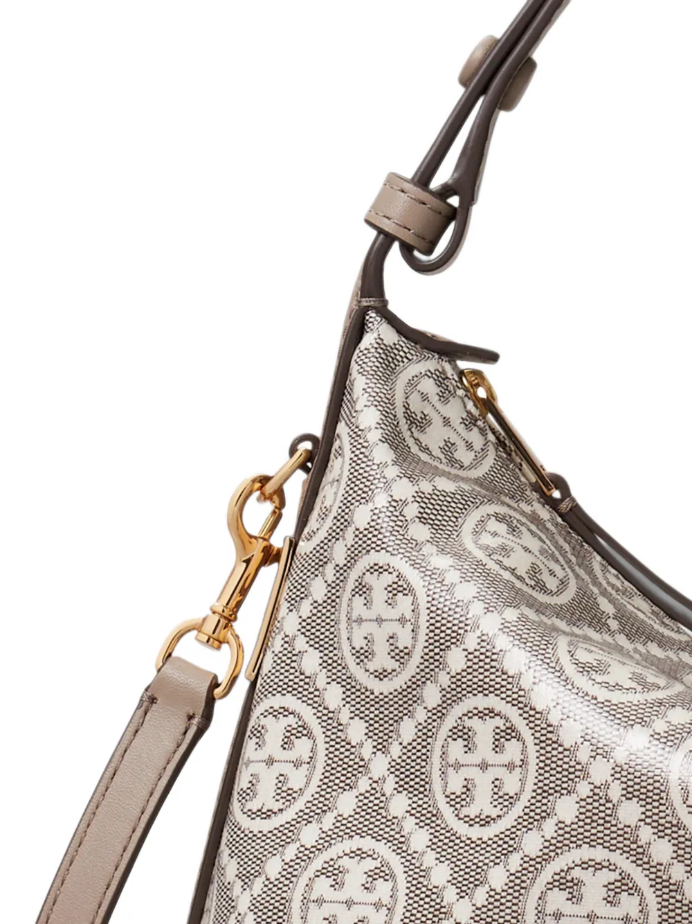 Tory Burch Mellow schoudertas met T-monogram Beige