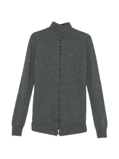 Mugler pull boutonné à col montant