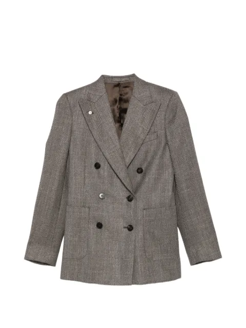 LUIGI BIANCHI MANTOVA herringbone double-breasted blazer
