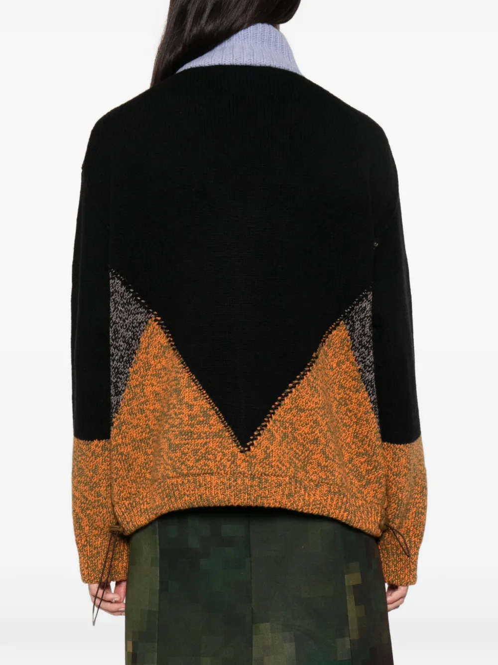 Marni colour-block intarsia-knit sweater Zwart