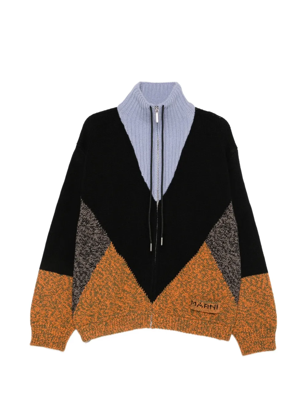 Marni colour-block intarsia-knit sweater - Black