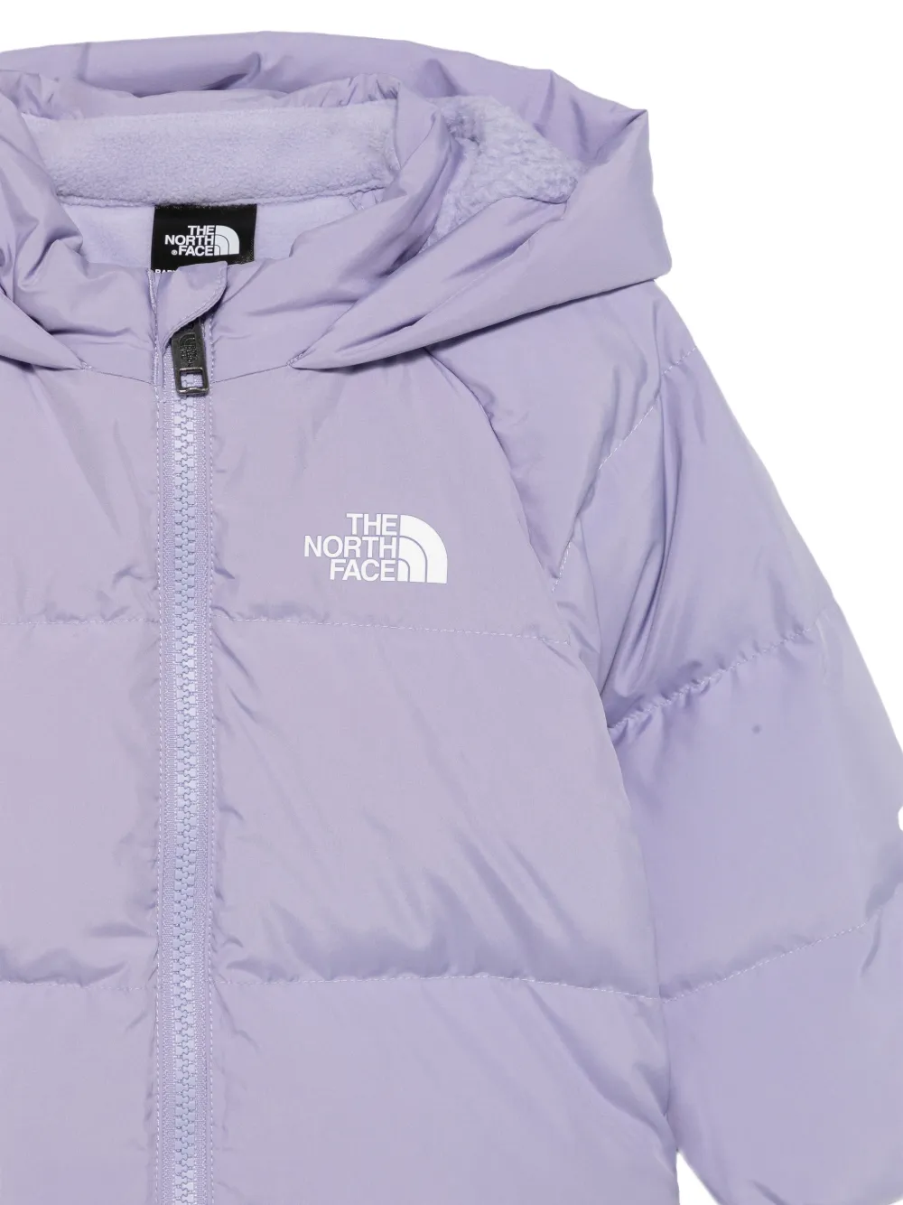 The North Face Kids quilted hooded jacket Paars