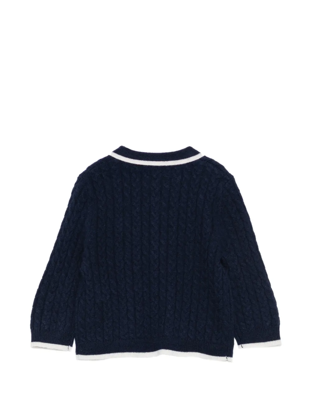 Tartine Et Chocolat cable-knit polo sweater Blauw