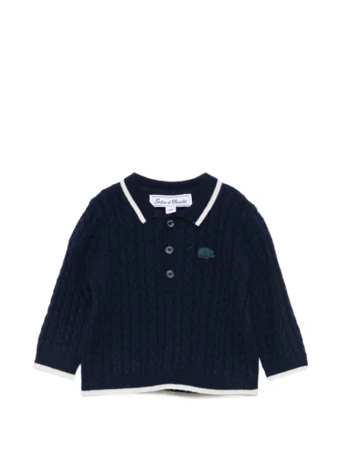 Tartine Et Chocolat cable-knit polo sweater