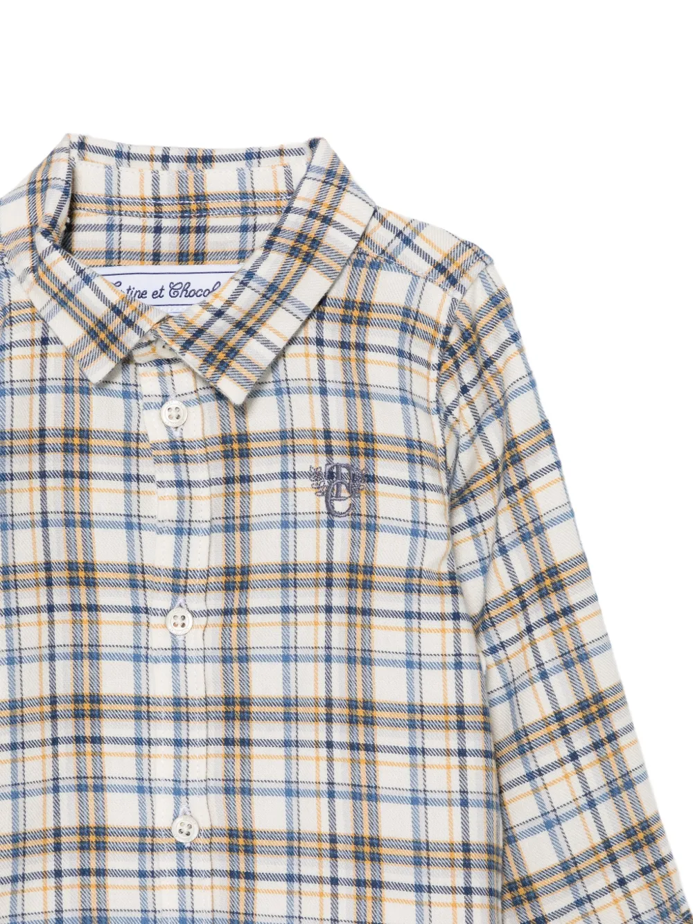 Tartine Et Chocolat Geruit shirt met borduurwerk Beige