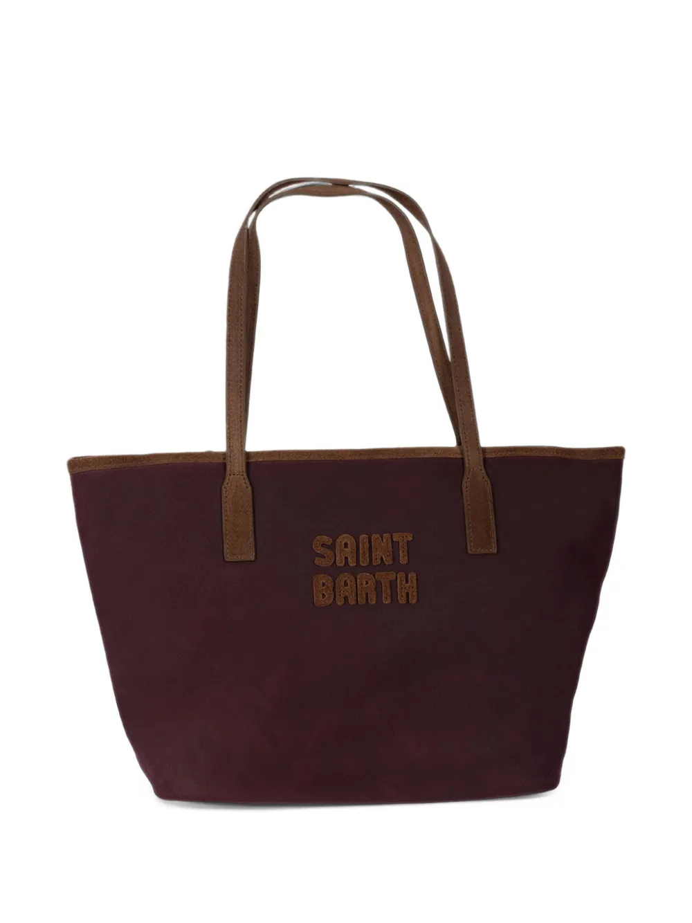 MC2 Saint Barth Medium City logo-embroidered suede-trim tote bag Rood
