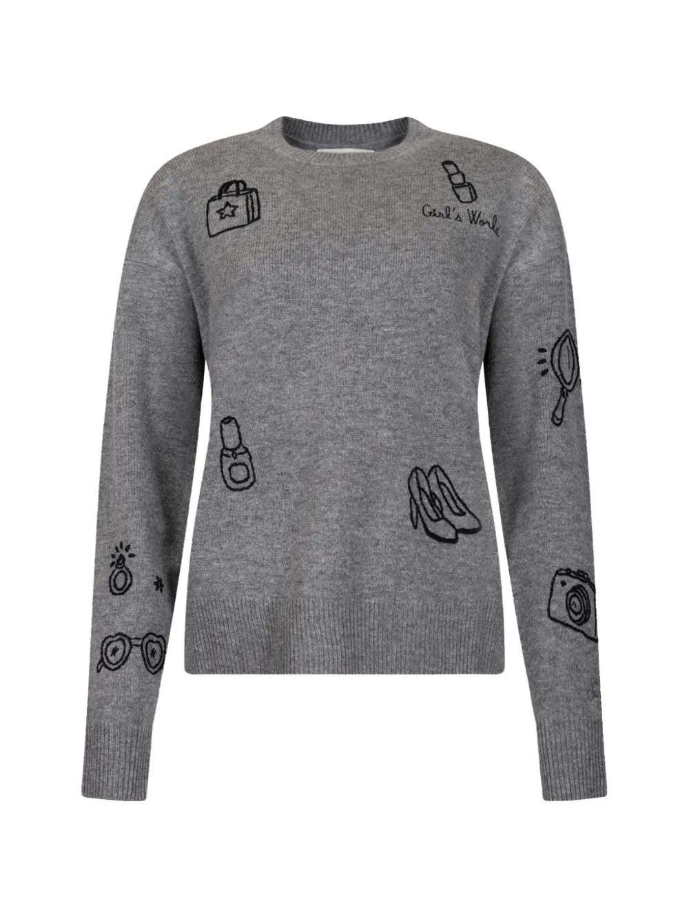 MC2 Saint Barth embroidered-motif crew-neck sweater Grijs