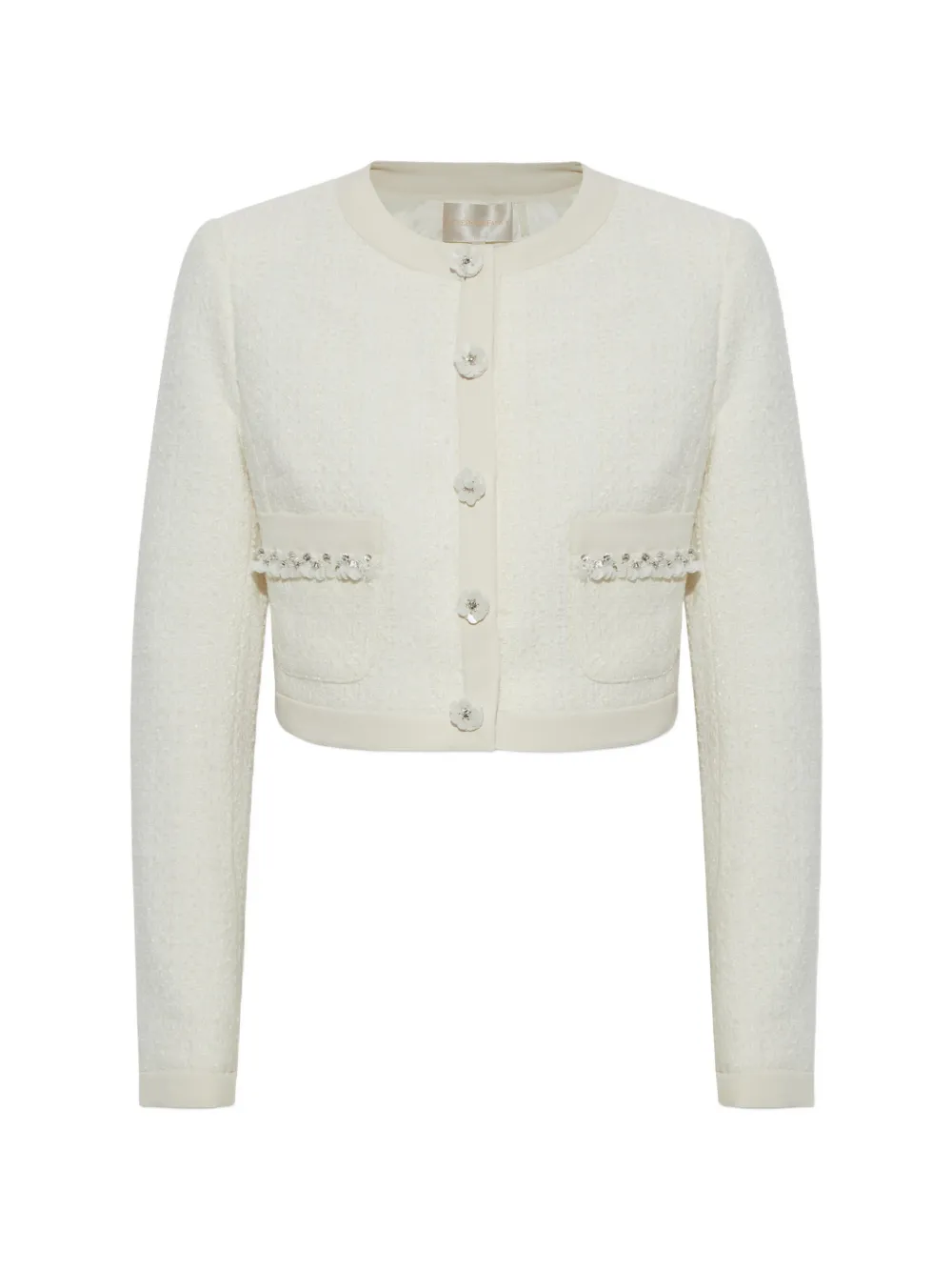 LoveShackFancy Alphie cropped tweed blazer - Tons neutres LoveShackFancy Alphie cropped tweed blazer - Tons neutres