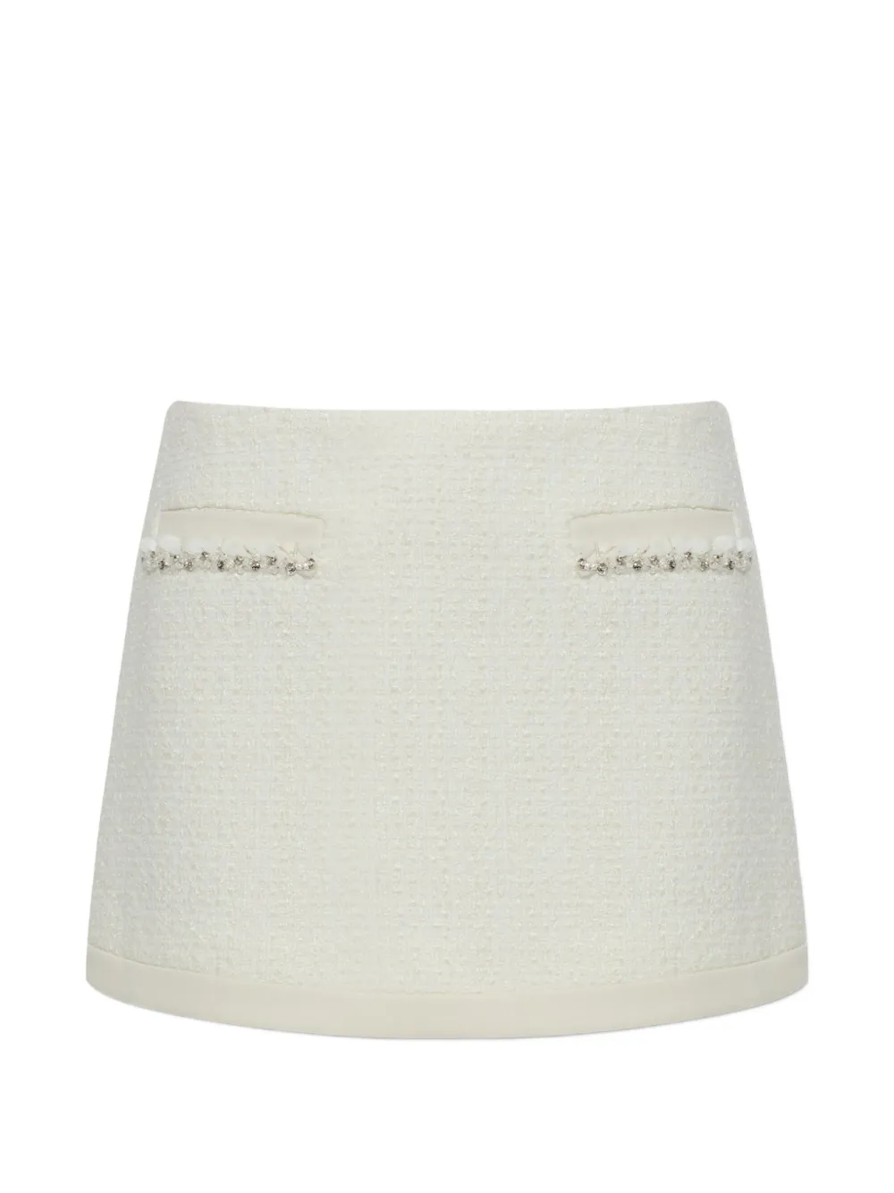 LoveShackFancy Rhonna tweed mini skirt - Tons neutres LoveShackFancy Rhonna tweed mini skirt - Tons neutres