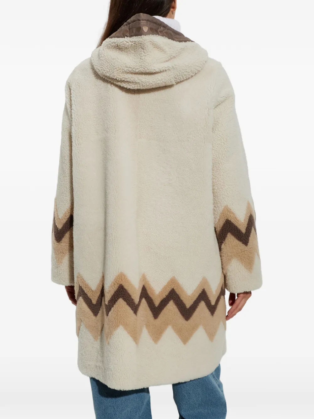 BOGNER Niva hooded fur coat Beige