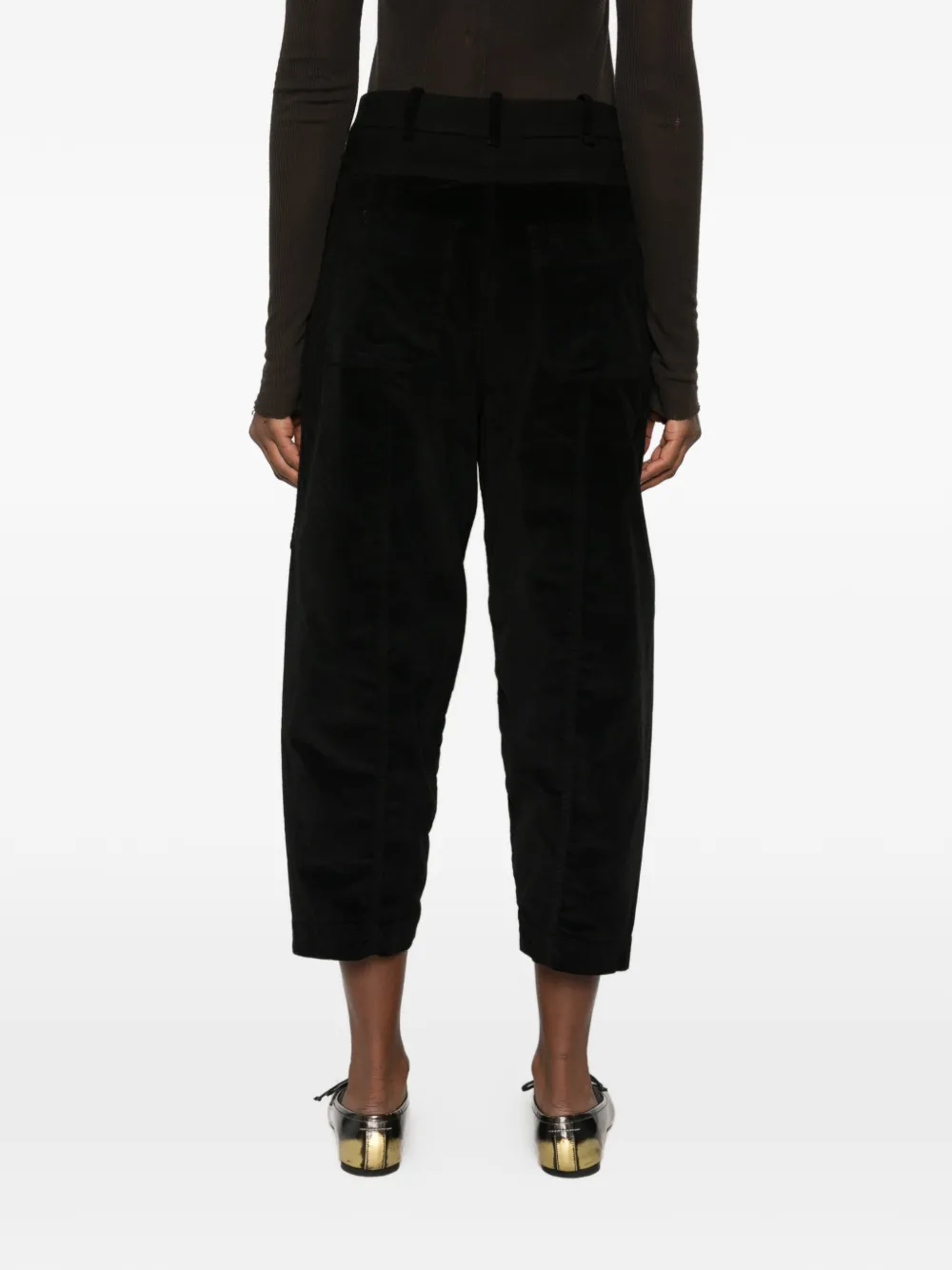 Masnada corduroy panelled trousers Zwart
