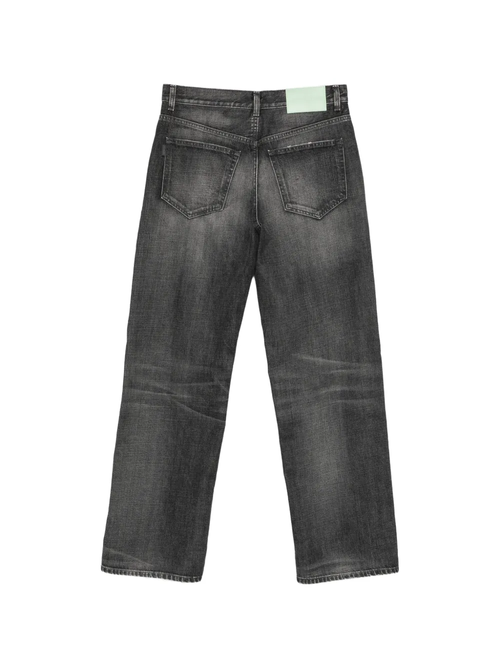 Haikure panelled leather-trimmed jeans Zwart