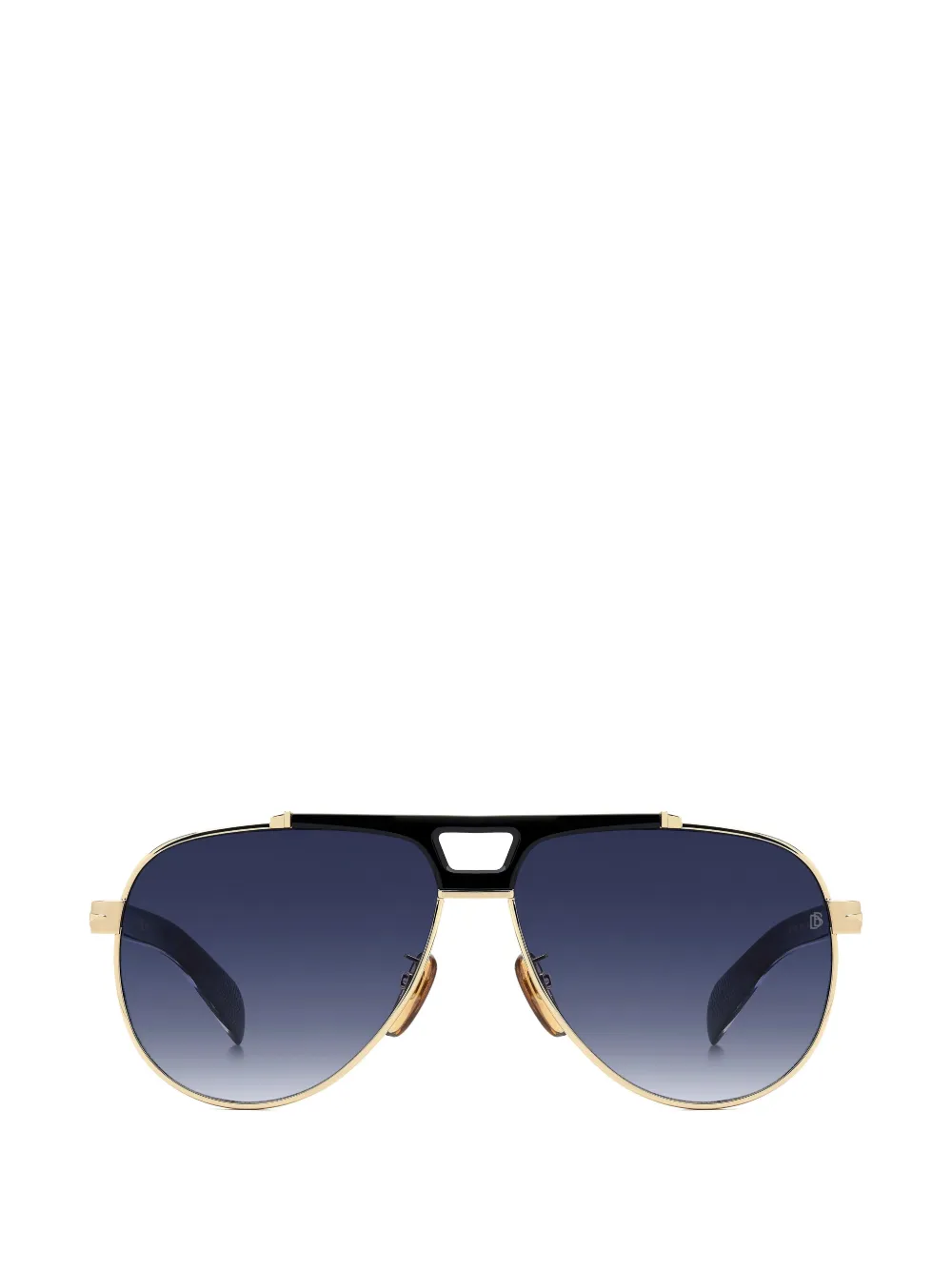 Eyewear by David Beckham 7169 S zonnebril met pilotenmontuur en dubbele neusbrug Goud