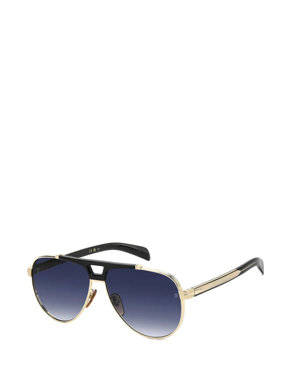 Eyewear by David Beckham 7169 S zonnebril met pilotenmontuur en dubbele neusbrug Goud