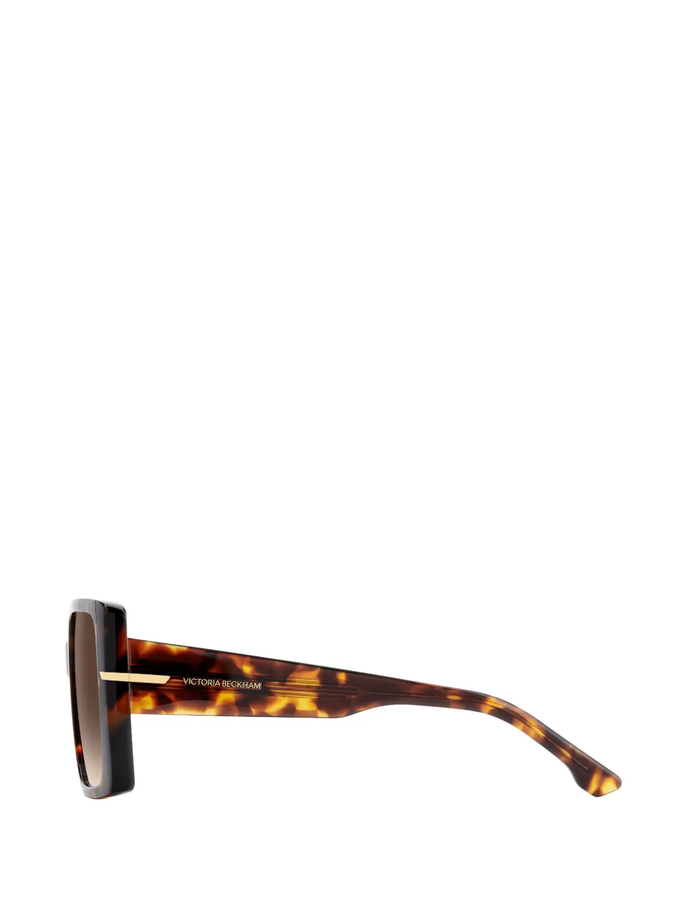 Victoria Beckham Eyewear Zonnebril met vierkant montuur en schildpadschild design Bruin