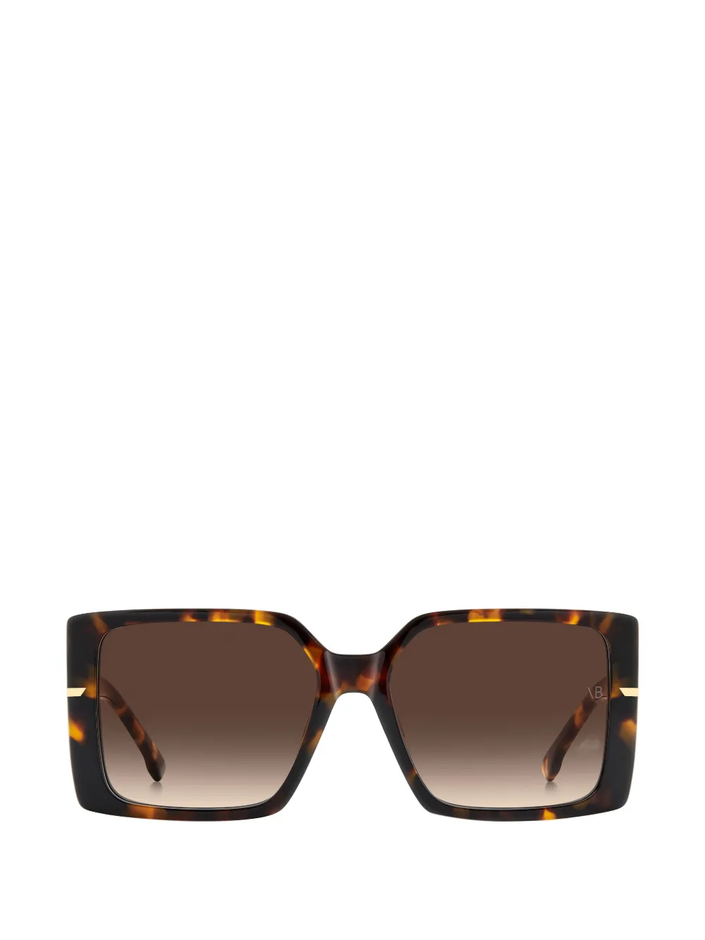 Victoria Beckham Eyewear Zonnebril met vierkant montuur en schildpadschild design Bruin