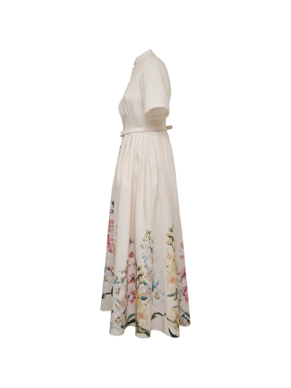 Leo Lin Midi-jurk met bloemenprint Wit