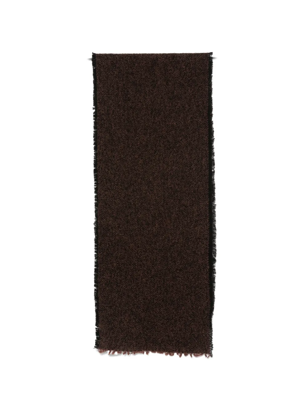 Faliero Sarti herringbone-weave frayed scarf - Braun