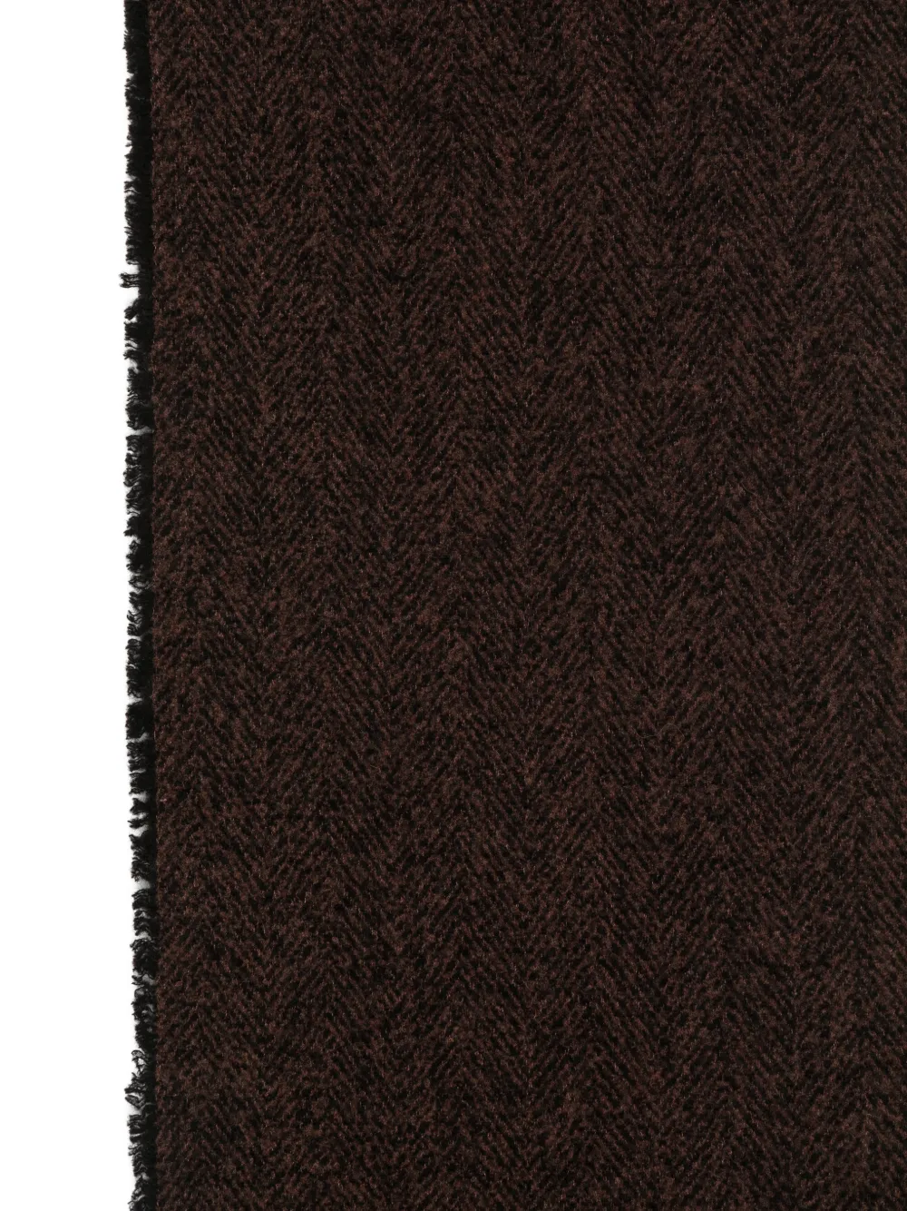 Faliero Sarti herringbone-weave frayed scarf Bruin