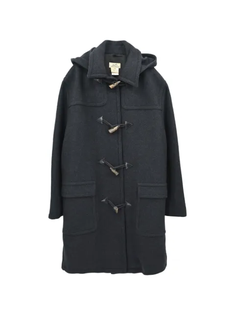 Hermès Pre-Owned Hooded toggle-fastening coat